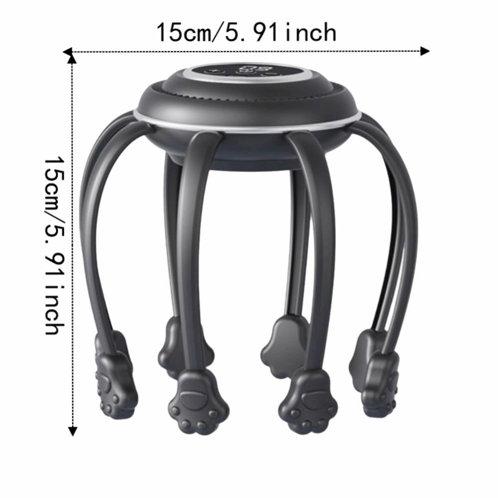 Button Control Octopus Head Massager Electric Scalp Massager for 5V/500mAh Fatigue Relief