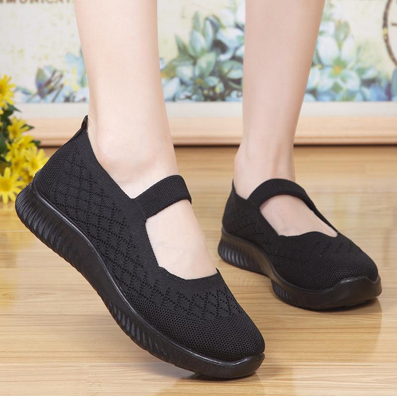 Summer and autumn new old Beijing craft cloth shoes one-pedal non-slip mother shoes women's middle-aged and elderly walking shoes