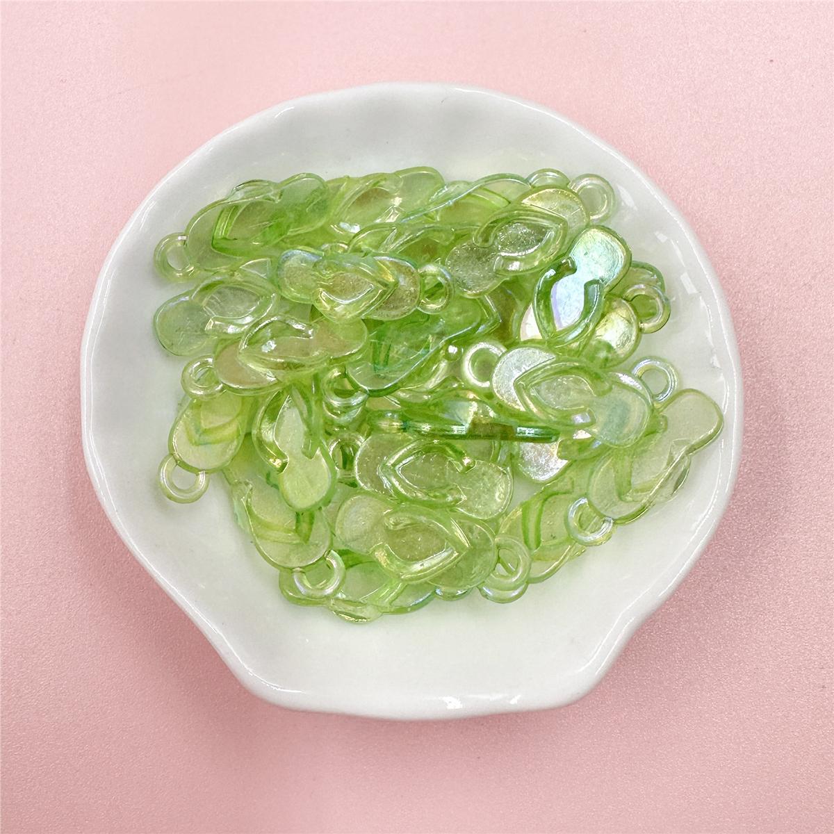 

Акриловые бусины для рукоделия, материал из бисера ярких цветов, цепочка для телефона, тапочки, форма 30 шт., 8*22 мм, материал ручной работы «сделай сам» зелёный