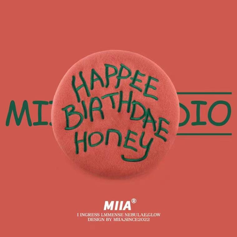 

2022 Рожевий лист Вовняні берети для жінок З днем народження Вишиванка Дівчата Зимові шапочки Велика голова Кепка великого розміру M 56-58cm рожевий