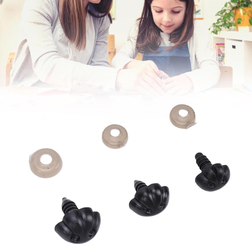 140Pcs Set   Noses Plastic 3 Sizes with Washers for Stuffed Animals Dogs Doll Making Black