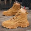 Fashion Men's spring autumn breathable high top retro boots for outdoor hiking anti slip wear-resistant simple comfortable men's shoes