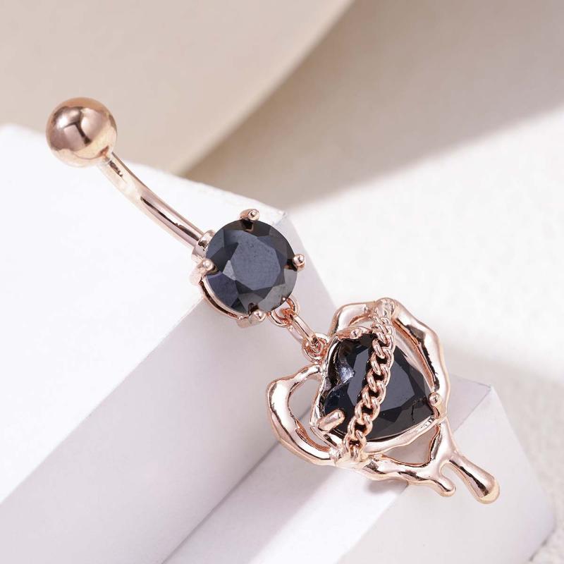 New Creative Spider Heart Belly Button Ring 1Pcs Fashion Navel Piercing Jewelry Hypoallergenic for Music Festival Wear