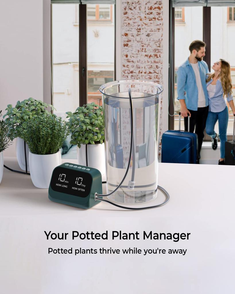 Upgraded Automatic Drip Irrigation Automatic Drip Watering System for Potted Holds 10 Automatic Smart 10m LED Large Accurate Water Garden Flower Pot