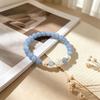 Ocean Blue Bracelet Women Korean Simple Small Design Daily Exquisite Beaded Camellia Jewelry Gentle Wear Style