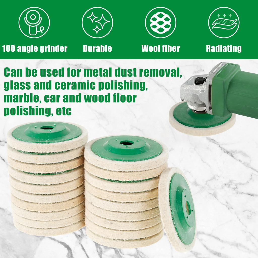 20PCS Wool Polishing Wheel 4/5inch Polishing Pad Angle Grinder Wheel Wool Felt Polishing Pad Disk Car Care Marble Polishing
