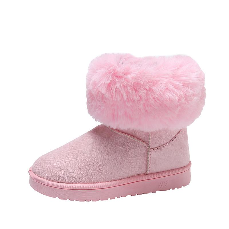 

Новые женские зимние ботинки из искусственного меха Удобные ботильоны для девочек Теплые боты женские Плоские ботильоны WSH5001 39