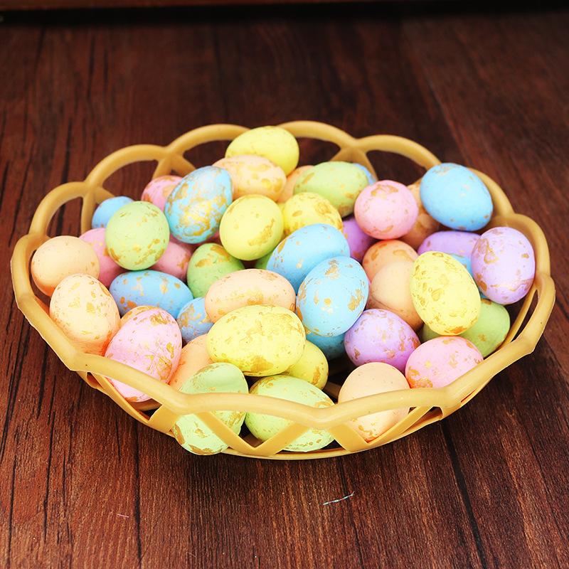 50Pcs Mini Easter Foam Egg DIY Handmade Craft Painted Pigeon Bird Eggs Happy Easter Party Decoration Kids Gift Favor Home Decor