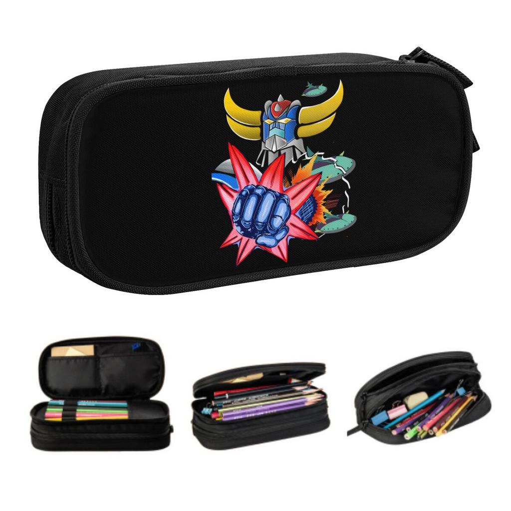 Custom Ufo Robot Grendizer Goldorak School Pencil Cases Girl Boy Big Capacity Goldrake Anime Pencil Pouch Students Stationery