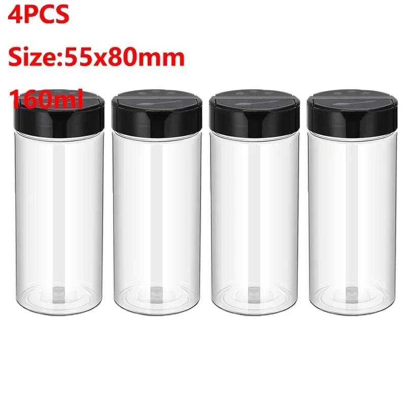 12/4/1PCS Clear Spices Bottle for Kitchen Condiment Seasoning Container Plastic Seasoning Jars Condiment Box Kitchen Supplies