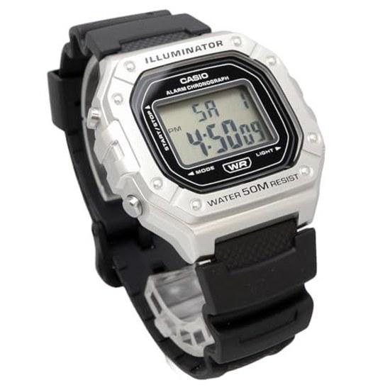 CASIO Standard Digital Wristwatch W-218HM-7AV Mens Womens Cheap Chipukashi Silver Metallic Overseas Model