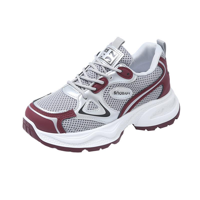 Dad Shoes Children Spring and Autumn 2025 New Korean Version Ins Tide Heightening Shoes Versatile Mesh Breathable Casual Shoes