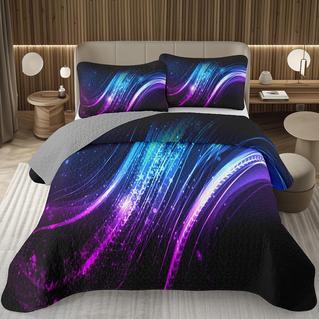 Geometric Quilted Bedspread Full King 3D Stereoscopic Square Bedding Set Modern Fashion Geometry Coverlet Set for Girls Teens