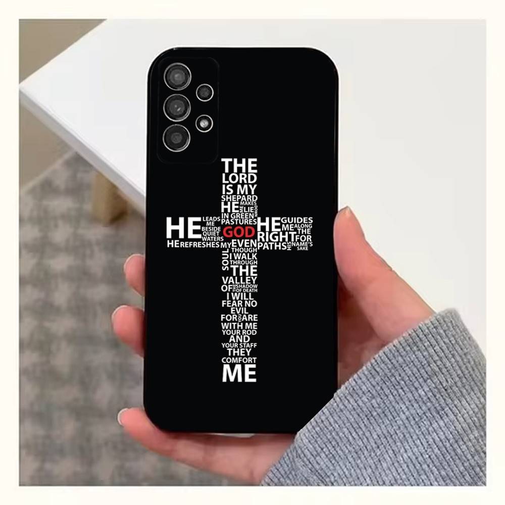 

Jesus Bible Verse Christian Case For Samsung S22,S25,S24,S23,Ultra,FE,S20,S10,Plus,S21,S9,Lite,Soft Silicone Black SamsungS25PLUS