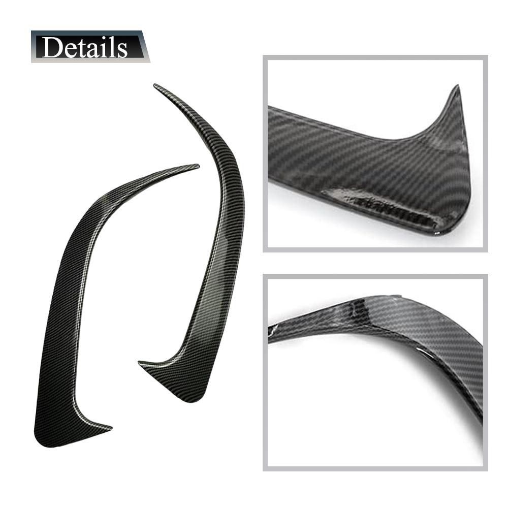 2 Pezzi Spoiler Copertura Presa d'Aria Diffusore Posteriore Look Fibra di Carbonio Nero Canard Laterale ABS per Mercedes-Benz W117 CLA 200 220 250 AMG 2013-2019