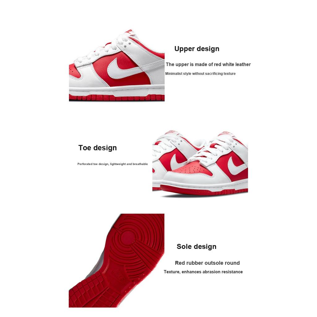 Nike Dunk Low GS Championship Red Kids Sneakers University-Red White Total-Orange CW1590-600