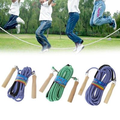 448C Jump Rope Wood Handle Skipping Gym School Group Multi-Person Rope Jumping Fitness Equipment Skipping Rope 5m 7m