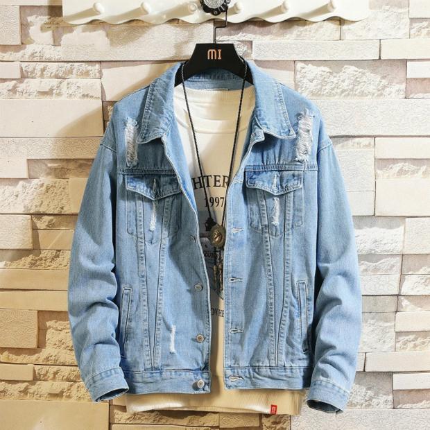 ripped jeans jacket men
