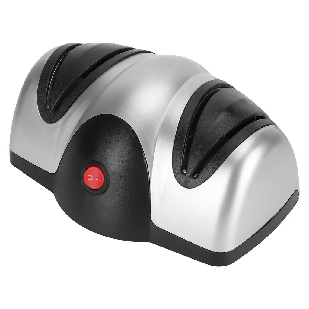 Ascuțitoare electrică de cuțite, polizor, instrument de ascuțire în 2 etape, accesoriu de bucătărie, argintiu și negru