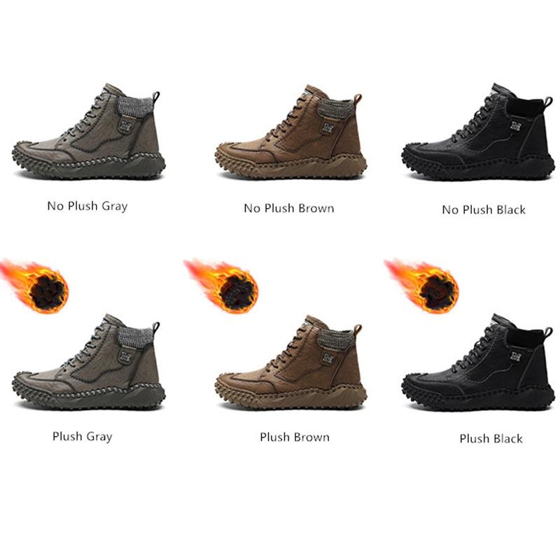 

Классические зимние мужские ботинки из натуральной кожи, плюшевые теплые мужские зимние сапоги, непромокаемые уличные мужские рабочие ботинки в римском стиле, мужские мотоциклетные ботинки 38(No Plush) чёрный