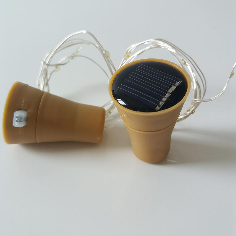 Solar Wine Bottle Light With Cork LED String Lights Fairy Lights Garland Christmas Party Wedding Bar Decoration Copper Wire