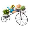 Indoor Outdoor Iron Garden Flower Stand Bicycle Shape Plant Rack Shelf