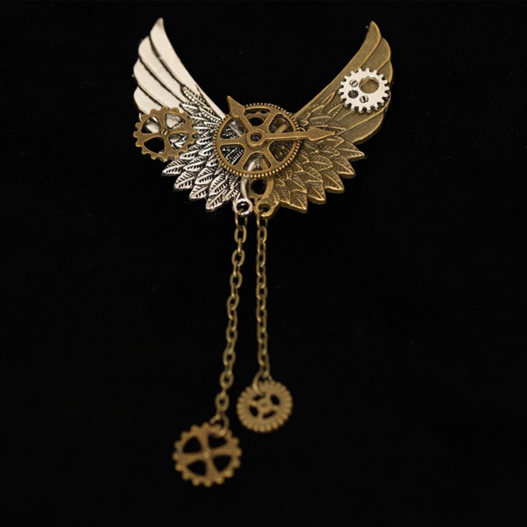 Antiqued Steampunk Brooch Eye Catching Steampunk Large Gear Brooch Accessory Elegant Lapel Pin Adornment