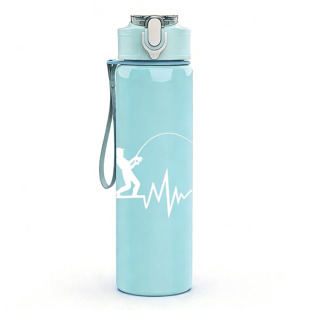 1PC Simple Mountain Wave Line Art Print 750ml Color Plastic Sports Water Bottle Leakproof Flip Straw Lid Suitable for Sports Office Home Use