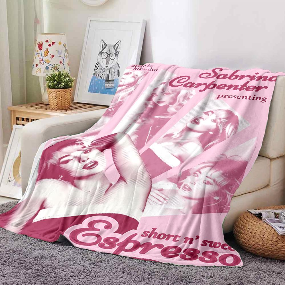 1Pc Sabrina Carpenter Espresso Blanket Soft Throw Blanket For Home Bedroom Bed Sofa Travel Office Solid Christmas Blanket