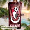 Beach Towel Bournemouth Football Print Custom Name Text Soft Towel for Swimming Pool