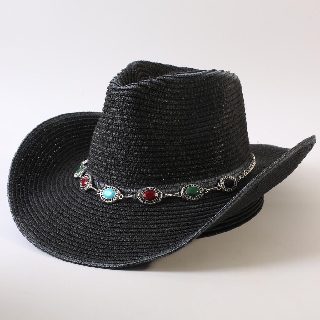 Popular European and American Western Cowboy Straw Hat Men's and Women's Fashion Shade Straw Hat Outdoor Western Cowboy Hat
