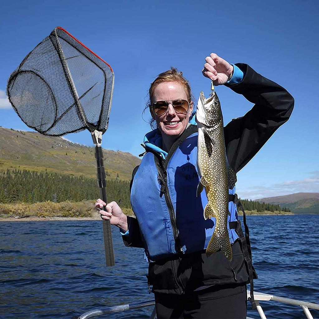 SANLIKE Folding Landing Adjustable Telescopic Fishing Suitable for Freshwater and Saltwater Net, Net, Lightweight, Rust-Resistant, Multi-Purpose Tool,