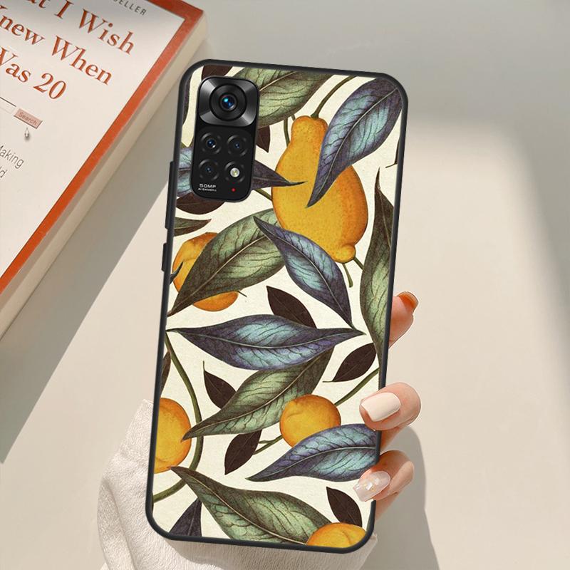 Tropical Summer Fruit Lemon Case For Xiaomi Redmi Note 11 Pro 8 9 11S 10S 9S Note 10 Pro Cover For Redmi 10 10C 9A 9C