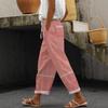 Women's Colorful Striped Wide Leg Pants with Drawstring Waist