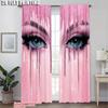 2pcs, Upscale Curtains 2D print Eyelash Printing Versatile 100% Polyester (without rod) Decorations Clearance for Room, Kitchen,