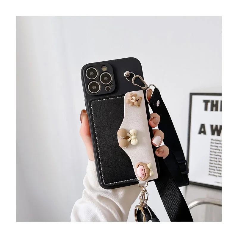 Crossbody Leather Strap Lanyard Wallet Silicone Case for Honor 200 Smart 200pro Honor200 Lite X7C 4G Wallet Card Slot Soft Cover Honor 200 Smart 5G