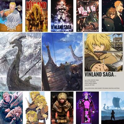 Anime Vinland Saga Poster Ästhetisches Weiß Beschichtetes Papier Wohnzimmer Dekoration Wandbild Nordic Wohnkultur Bar Innen Malerei