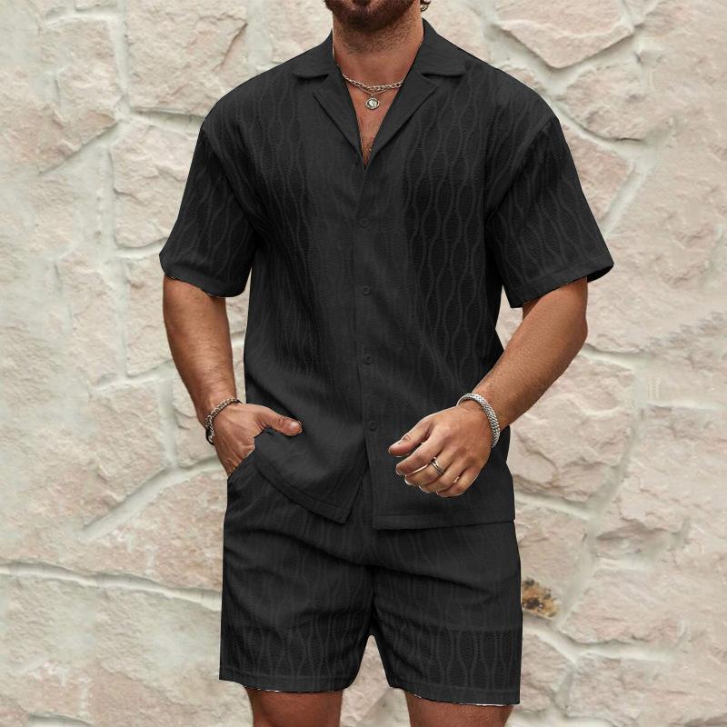 

Men s Casual Short Sleeve Shirt and Shorts Set, Breathable Summer Outfit in Beige, Black, Brown, Khaki XXXL