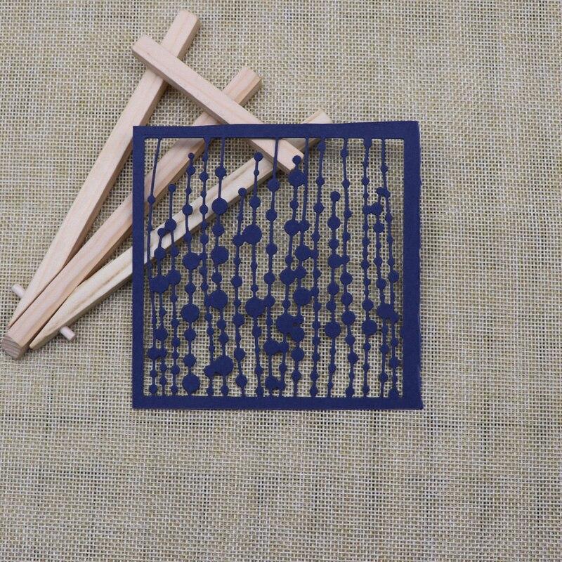 Square Frame Rain Curtain Metal Cutting Dies Scrapbooking Embossing Die Cuts Making Mold