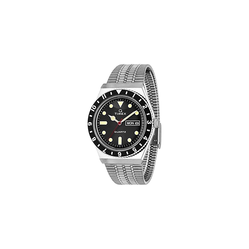 Timex Q Men s Watch TW2U61800 Stainless Steel Case Leather Strap Water Resistant