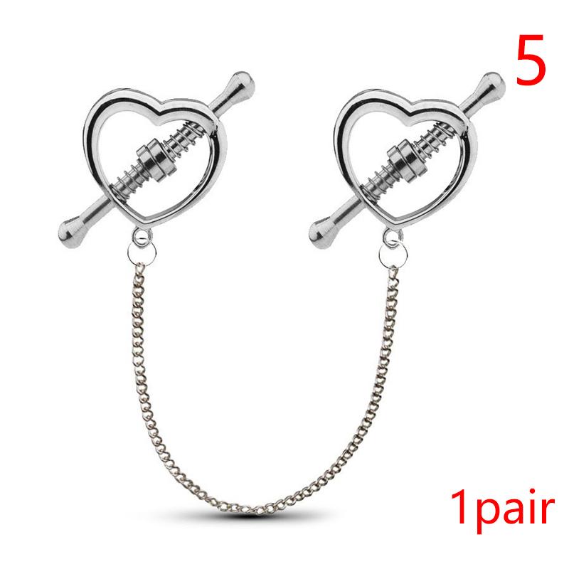Adjustable Metal Nipple Clamps 1 Pair Breast Spring Stimulator for Role Play Bondage Adult Games Couple Restraint Accessories