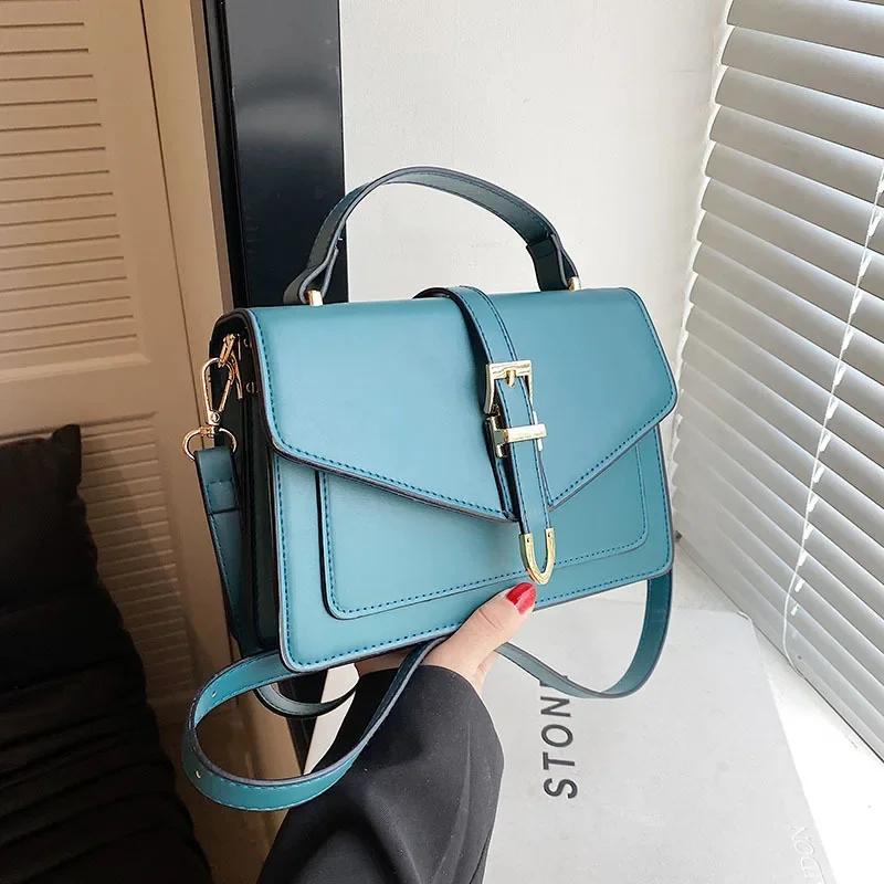 Damska Torba Crossbody ze Skóry PU Uniwersalna Retro Monochromatyczna Torba na Ramię Elegancka Wysokiej Jakości Nowy Trend