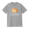 I Love Bread T Shirt Vintage Washed Slightly Stylish Fashion Homme Top For Everyday Wear Unisex Breathable Designer Clothes