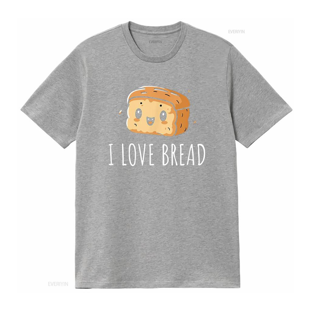 I Love Bread T Shirt Vintage Washed Slightly Stylish Fashion Homme Top For Everyday Wear Unisex Breathable Designer Clothes