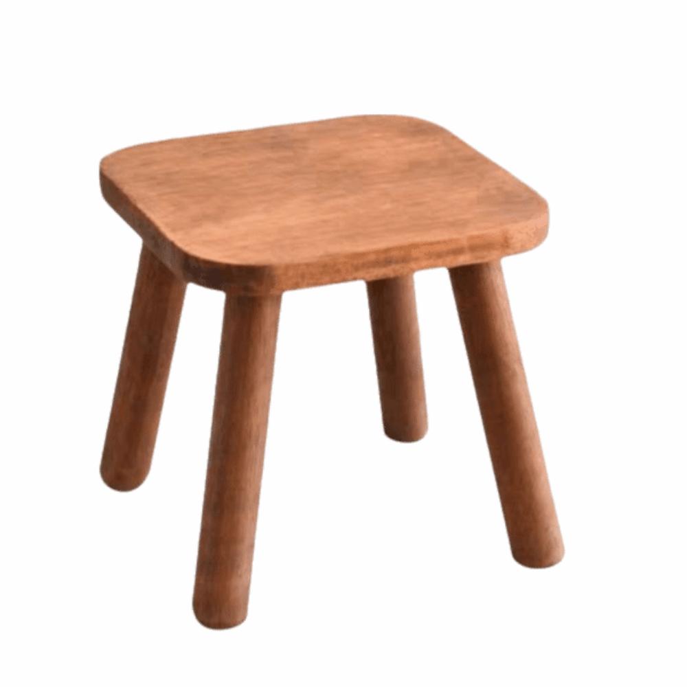 Solid Wood Mushroom Stool Low Small Bench Home Decor Side Seat Bedroom
