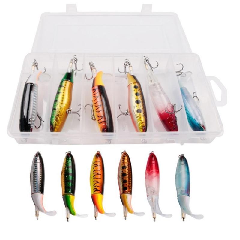 

6Pcs Propeller Baits Lure Fish Hook Rotating Tail Artificial Baits Hard Crankbait Topwater Fishing Lures Fishing Tackle 1