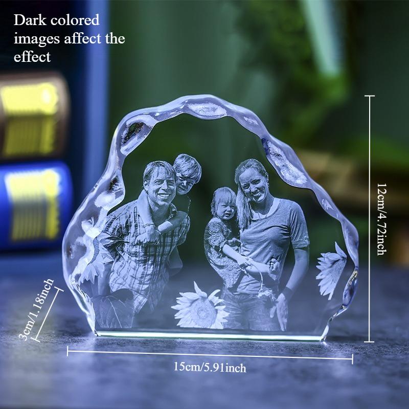 Custom Photo Candle Holder Glass Crystal Laser Engraving 3D Figure Photo Pet Photos Personalized Printing Eternity Souvenir Gift