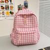 Schoolbag Japanese ins small fresh plaid small schoolbag female college student versatile casual backpack soft sister cute little backpack