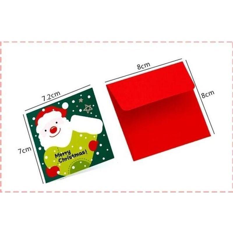 24Pcs/lot Christmas Greeting Card Kids Mini Christmas Blessing Greeting Cards Envelope New Year Postcard Gift Card Xmas Party