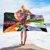 1pc Vibrant Oversized Microfiber Beach Scarf Tropical Leaf Design Quick Dry Sand Free Outdoor Swim Essential Travel Picnic